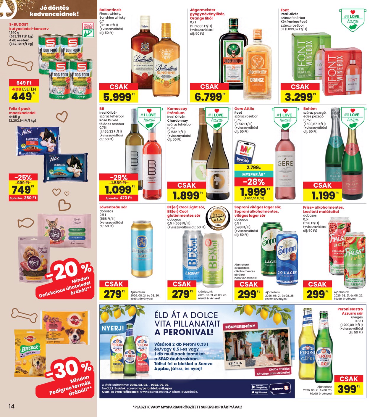 spar - A jövőbeli INTERSPAR akciós újság szerdától 2026.08.19.-tól szerdától 2026.08.26.-ig érvényes. - page: 14