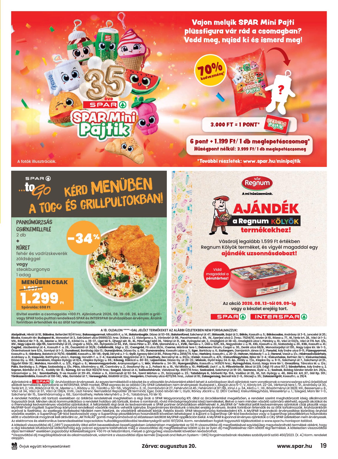 spar - A jövőbeli SPAR akciós újság szerdától 2026.08.19.-tól szerdától 2026.08.26.-ig érvényes. - page: 19