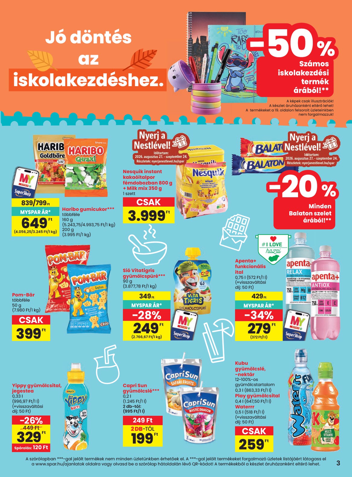 spar - SPAR - Szombathely üzletnyitás hirdetmény a következő hétre csütörtöktől 2026.08.27.-tól szerdától 2026.09.02.-ig - page: 3