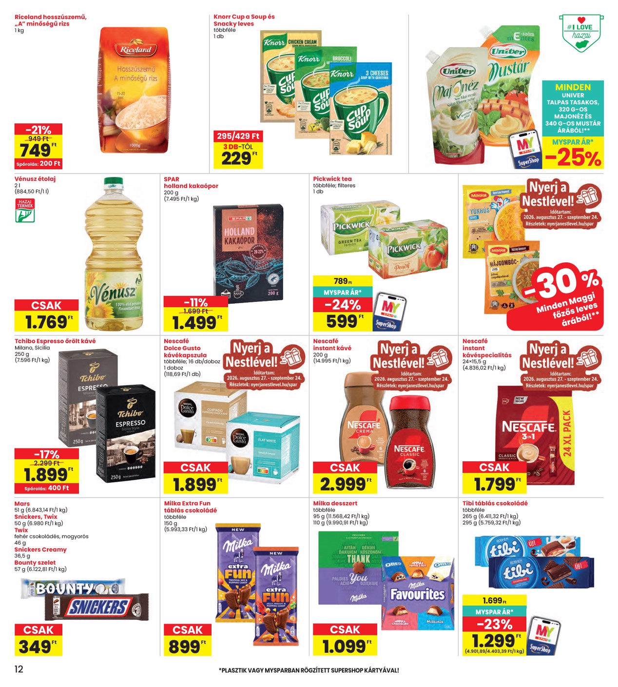 spar - INTERSPAR hirdetmény a következő hétre csütörtöktől 2026.08.27.-tól szerdától 2026.09.02.-ig - page: 12