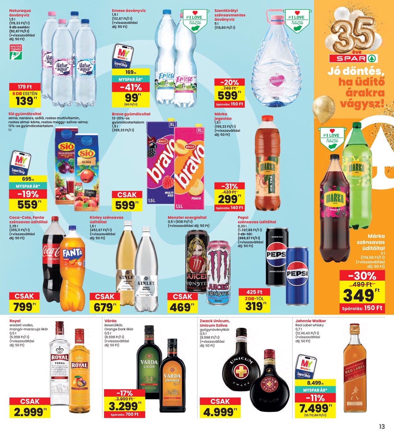 spar - INTERSPAR hirdetmény a következő hétre csütörtöktől 2026.08.27.-tól szerdától 2026.09.02.-ig - page: 13