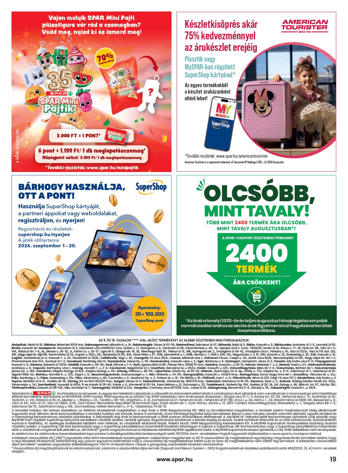 spar - A jövőbeli SPAR akciós újság csütörtöktől 2026.09.03.-tól szerdától 2026.09.09.-ig érvényes. - page: 19
