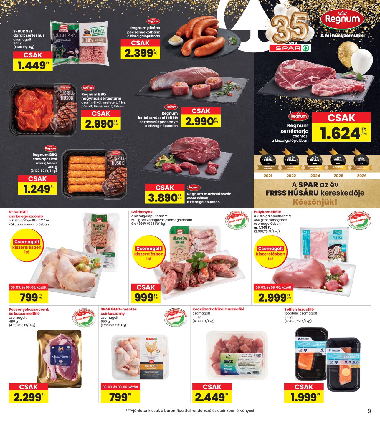 spar - A jövőbeli INTERSPAR akciós újság csütörtöktől 2026.09.03.-tól szerdától 2026.09.09.-ig érvényes. - page: 9
