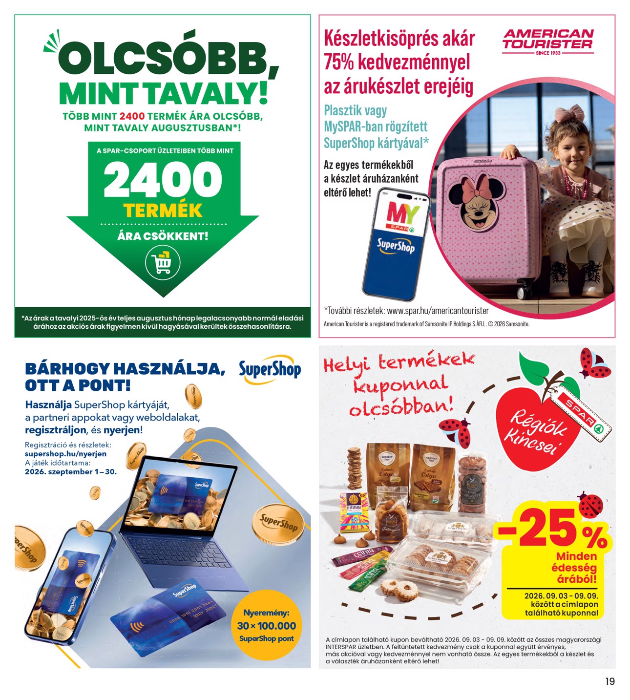 spar - A jövőbeli INTERSPAR akciós újság csütörtöktől 2026.09.03.-tól szerdától 2026.09.09.-ig érvényes. - page: 19