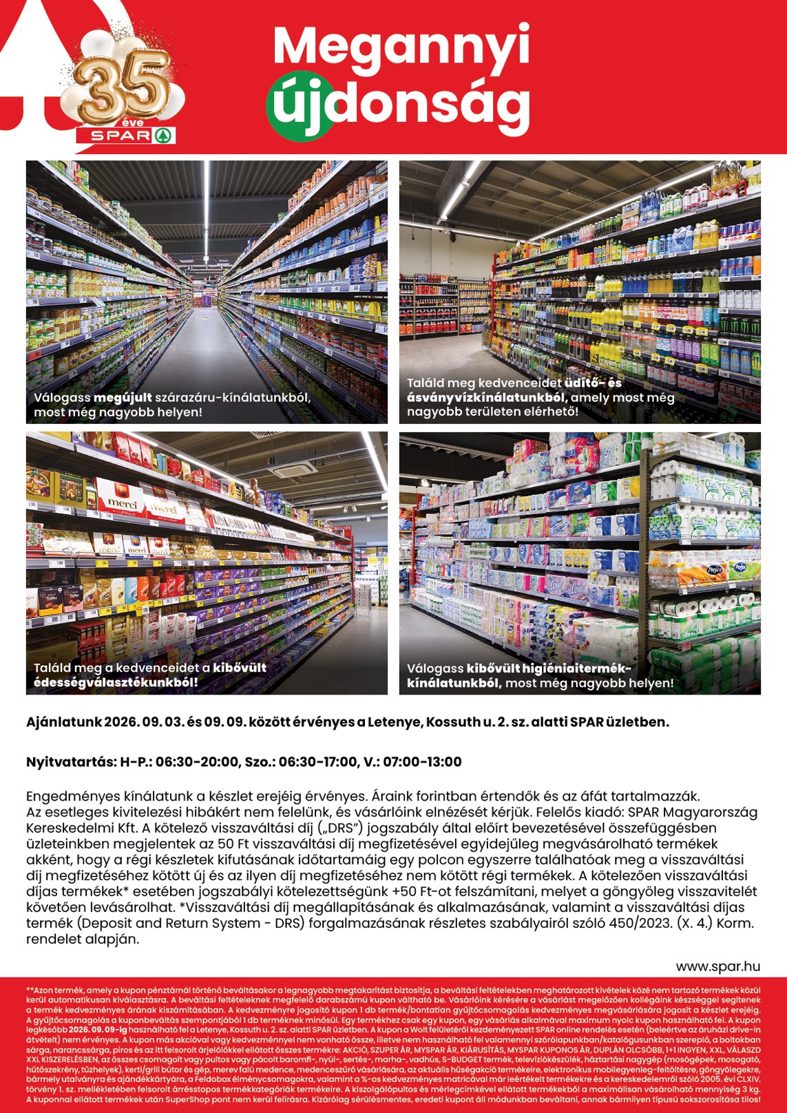 spar - A jövőbeli SPAR - Letenye üzlet megújulás akciós újság csütörtöktől 2026.09.03.-tól szerdától 2026.09.09.-ig érvényes. - page: 2