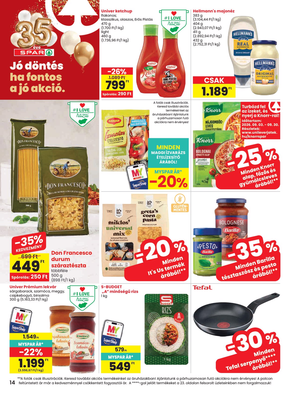 spar - SPAR hirdetmény a következő hétre csütörtöktől 2026.09.10.-tól szerdától 2026.09.16.-ig - page: 14