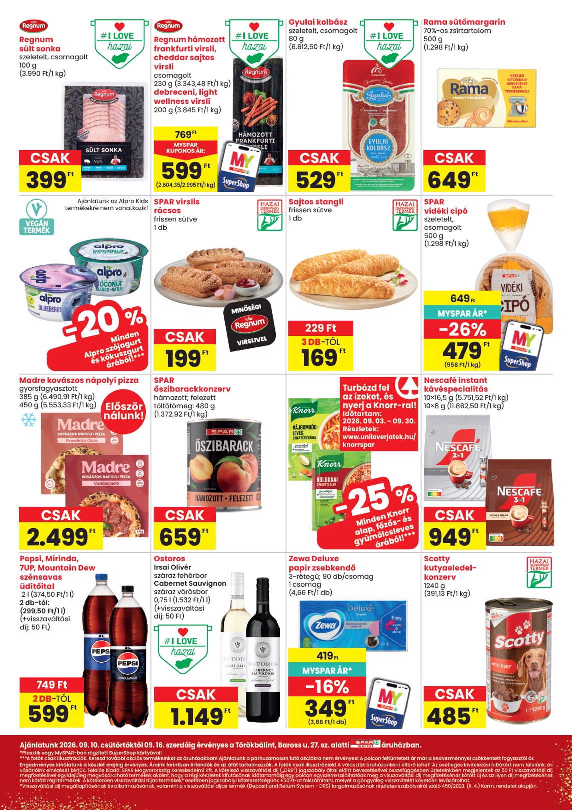 spar - SPAR Market - Törökbálint szórólap hirdetmény a következő hétre csütörtöktől 2026.09.10.-tól szerdától 2026.09.16.-ig - page: 2