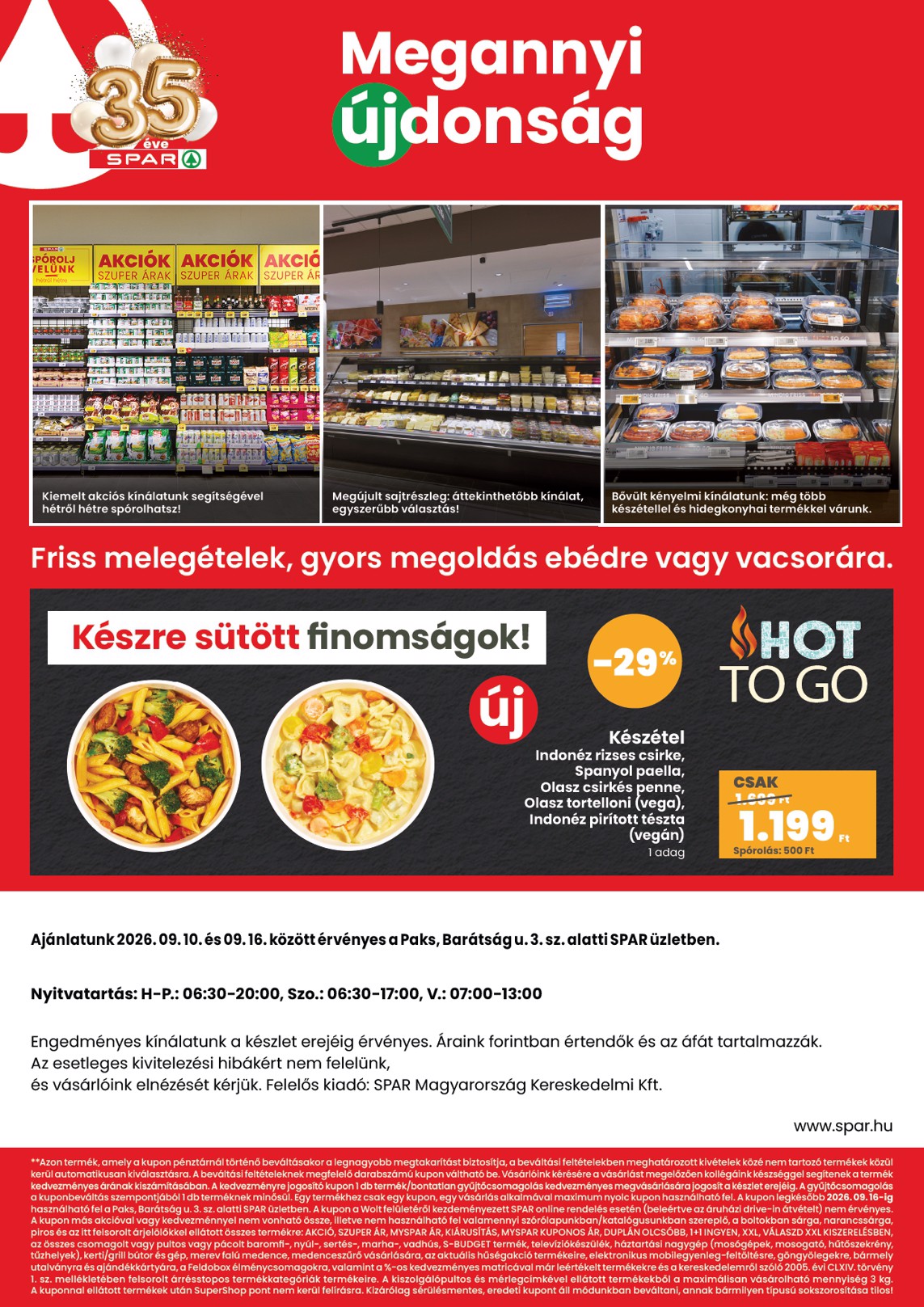 spar - SPAR - Paks üzlet megújulás hirdetmény a következő hétre csütörtöktől 2026.09.10.-tól szerdától 2026.09.16.-ig - page: 2
