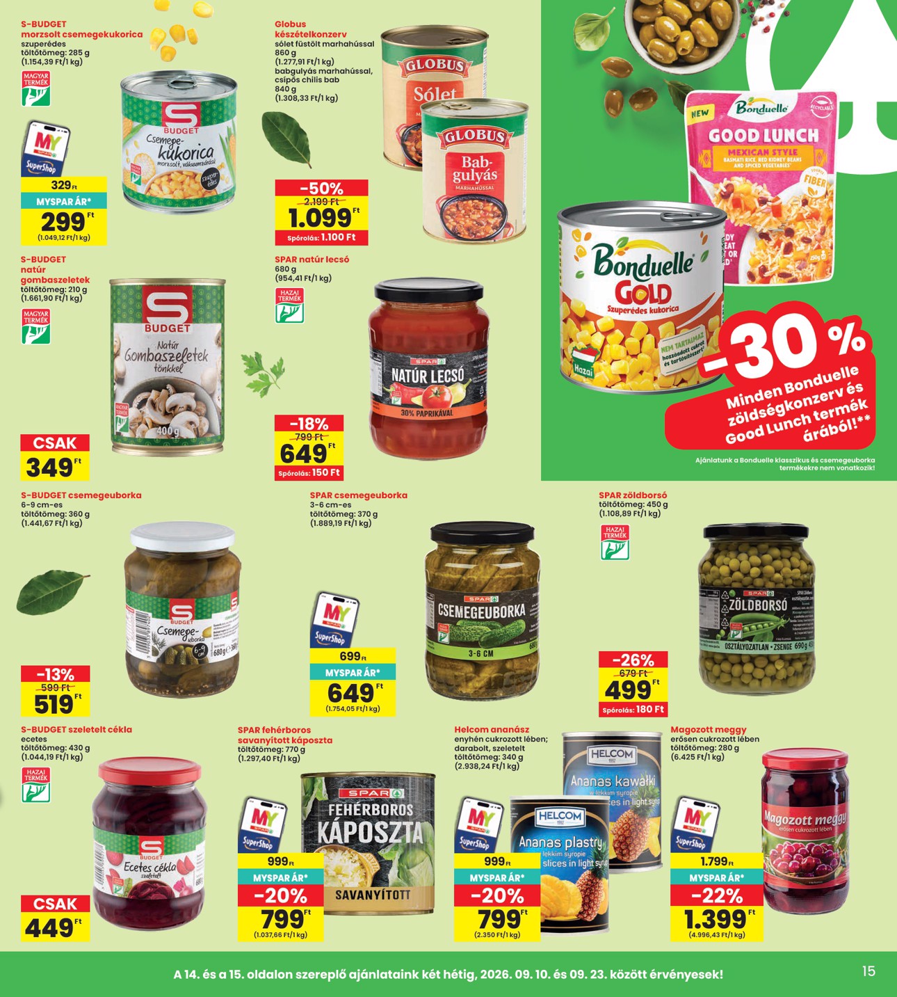 spar - INTERSPAR hirdetmény a következő hétre csütörtöktől 2026.09.10.-tól szerdától 2026.09.16.-ig - page: 15