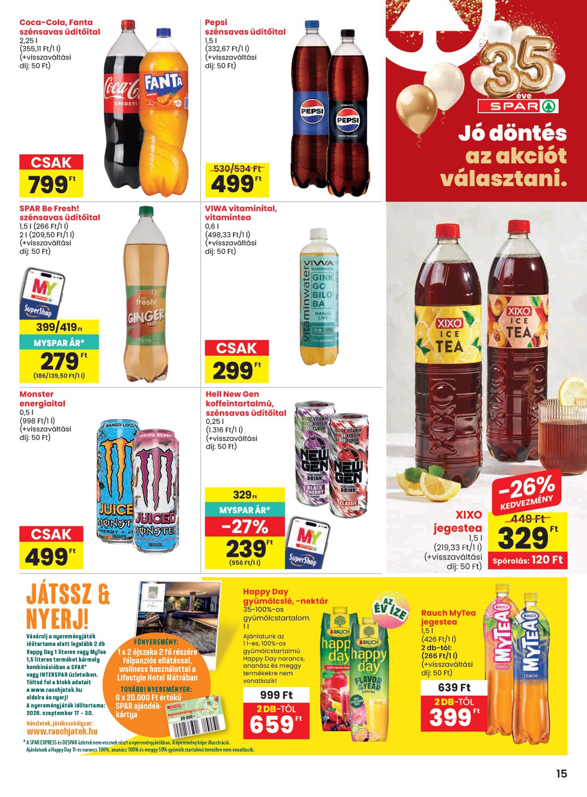 spar - SPAR hirdetmény a következő hétre csütörtöktől 2026.09.17.-tól szerdától 2026.09.23.-ig - page: 15