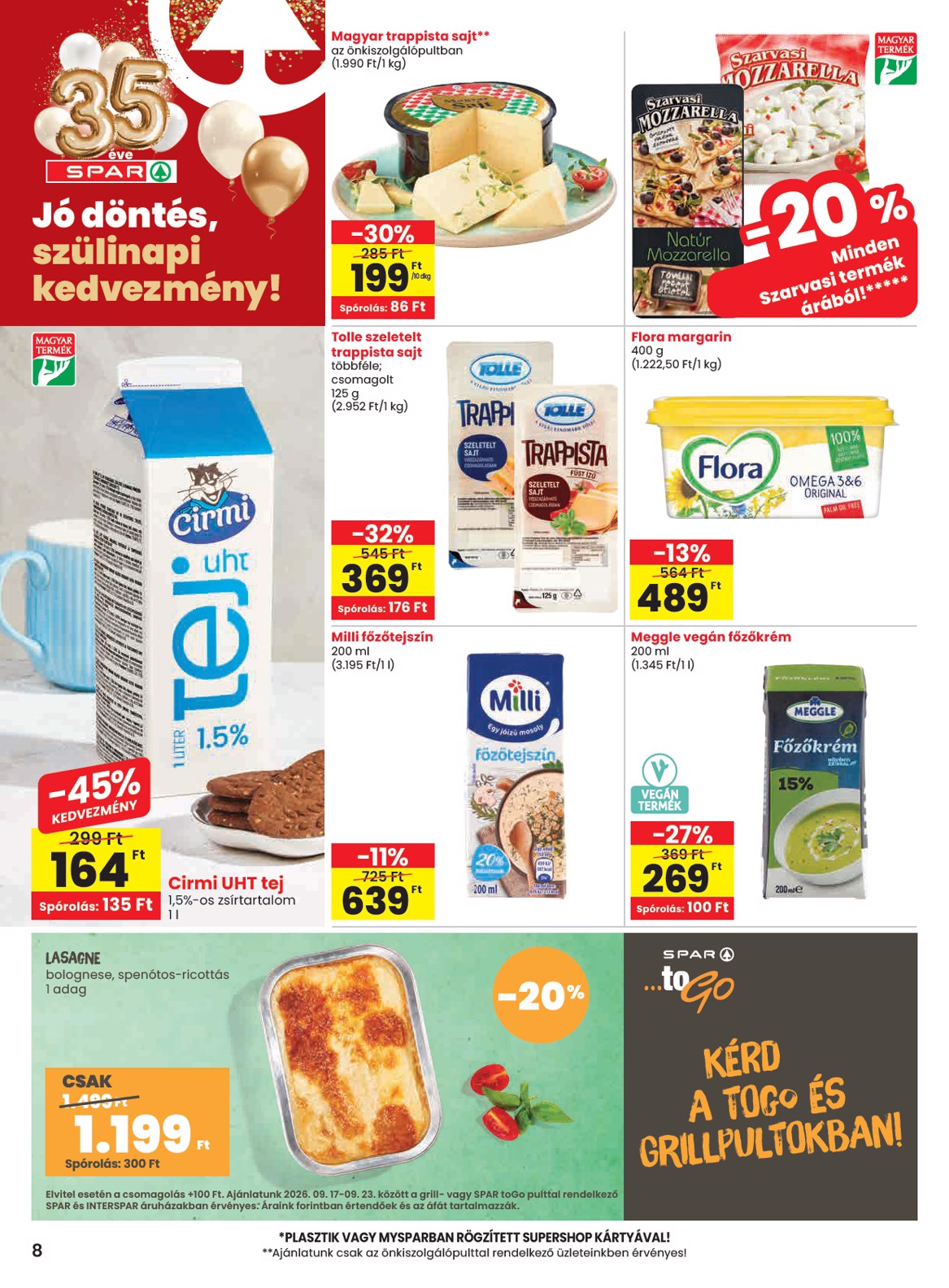 spar - SPAR hirdetmény a következő hétre csütörtöktől 2026.09.17.-tól szerdától 2026.09.23.-ig - page: 8