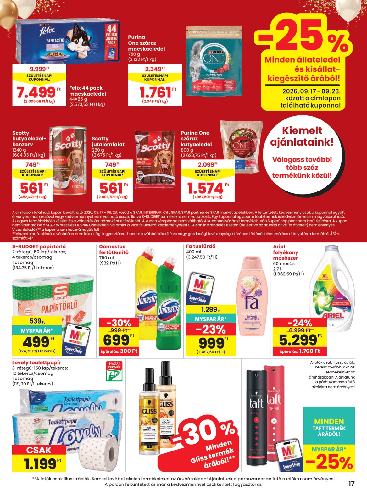 spar - SPAR hirdetmény a következő hétre csütörtöktől 2026.09.17.-tól szerdától 2026.09.23.-ig - page: 17