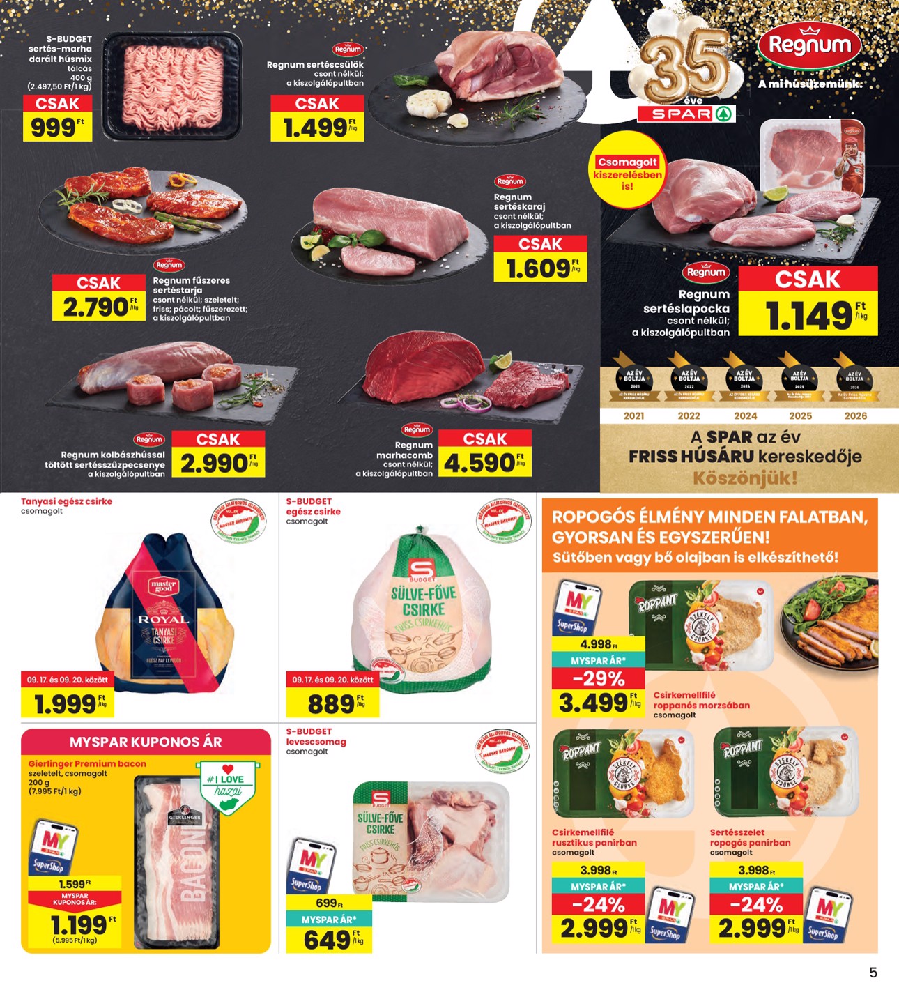 spar - INTERSPAR hirdetmény a következő hétre csütörtöktől 2026.09.17.-tól szerdától 2026.09.23.-ig - page: 5