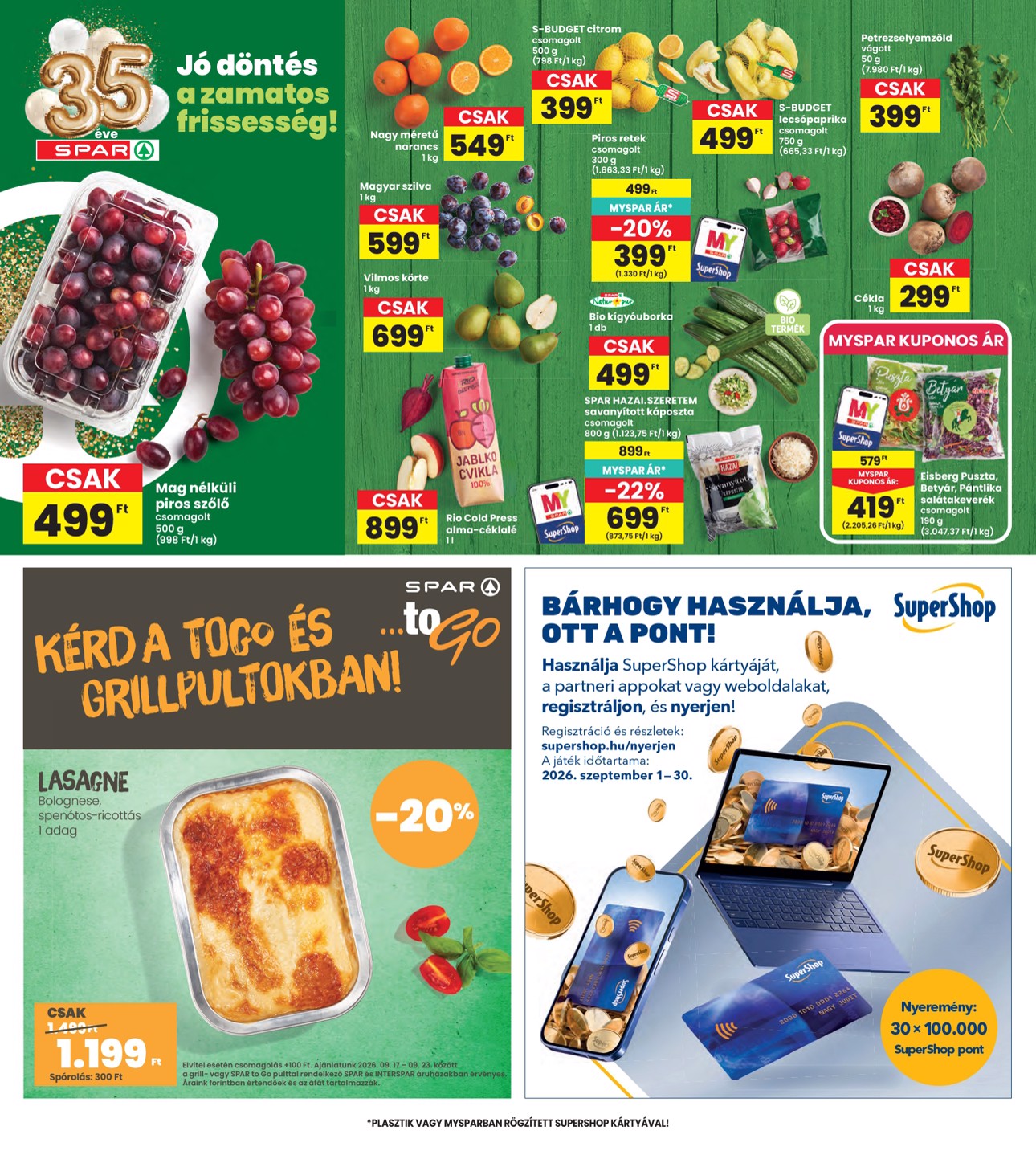 spar - Aktuális INTERSPAR szórólap érvényes csütörtöktől 2026.09.17.-től szerdától 2026.09.23.-ig - page: 36