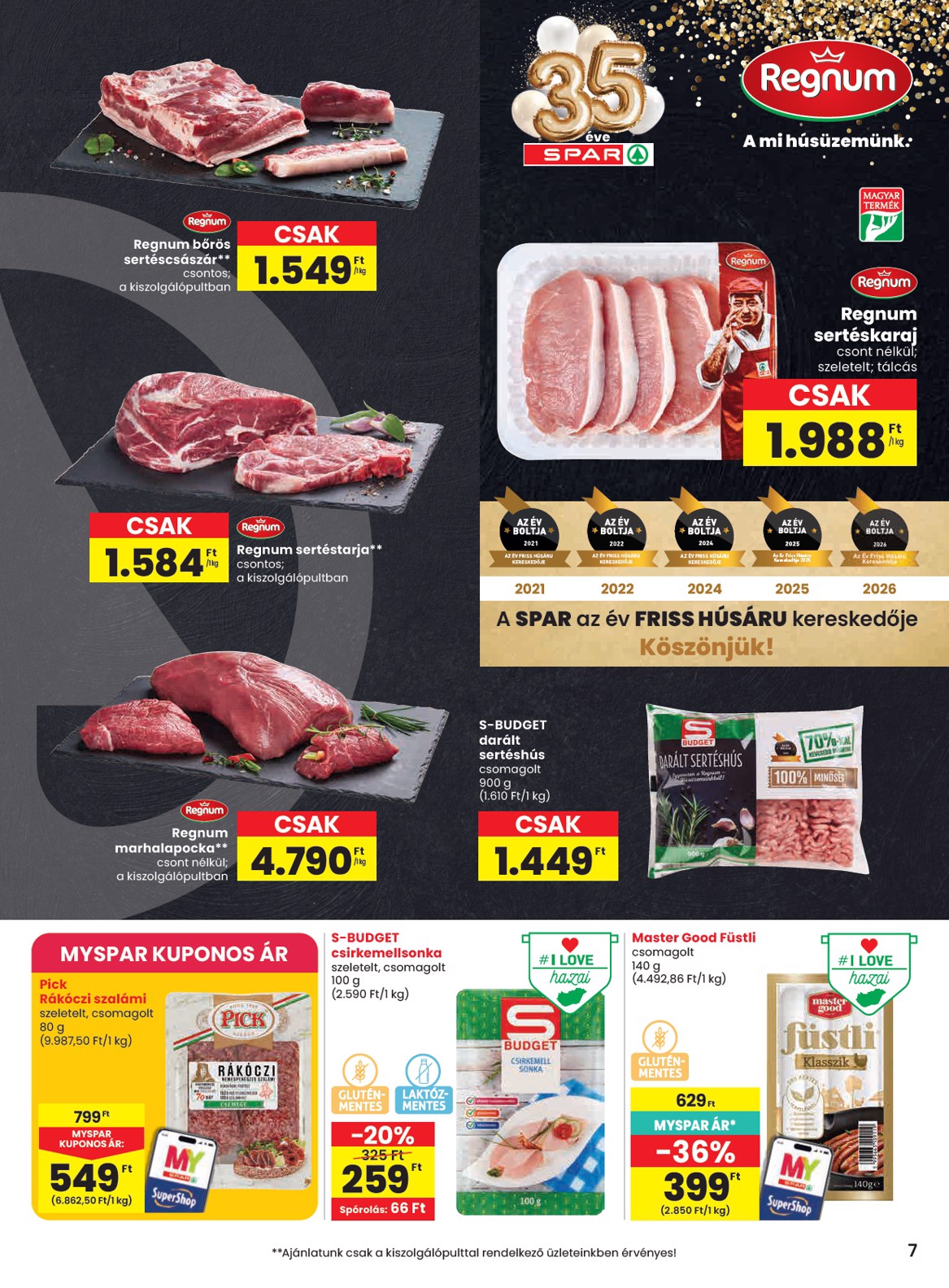 spar - SPAR hirdetmény a következő hétre csütörtöktől 2026.09.24.-tól szerdától 2026.09.30.-ig - page: 7