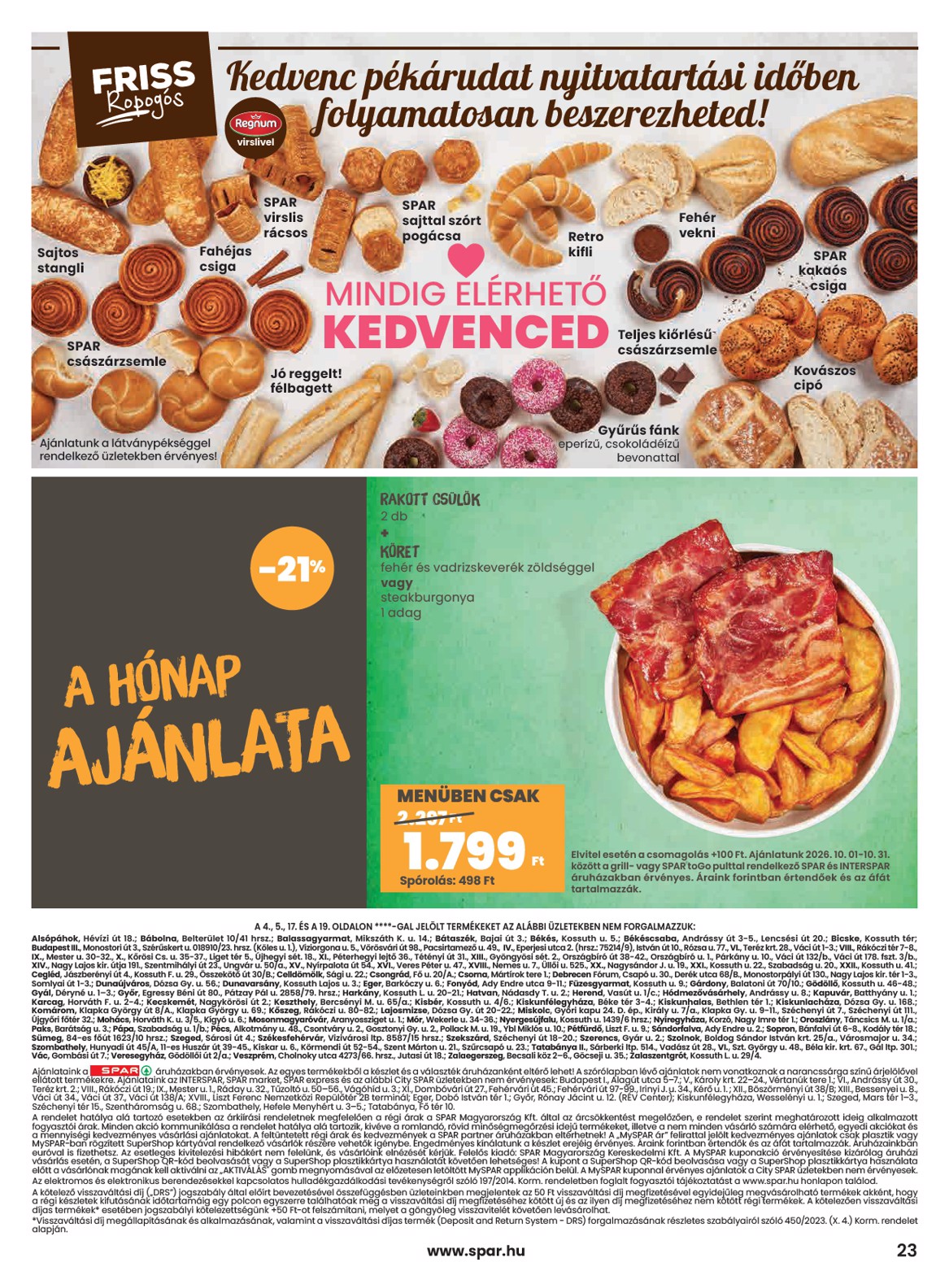 spar - A jövőbeli SPAR akciós újság csütörtöktől 2026.10.01.-tól szerdától 2026.10.07.-ig érvényes. - page: 23