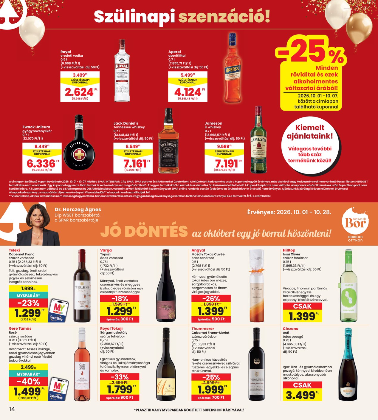 spar - A jövőbeli INTERSPAR akciós újság csütörtöktől 2026.10.01.-tól szerdától 2026.10.07.-ig érvényes. - page: 14