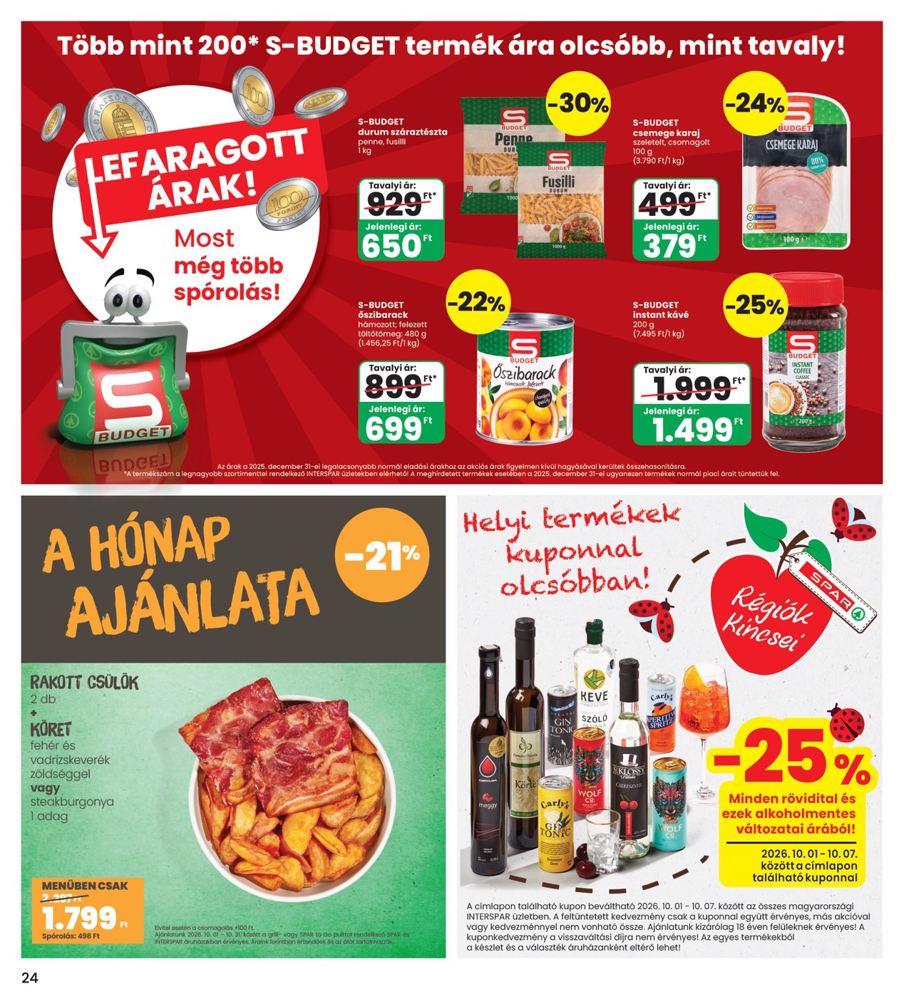 spar - A jövőbeli INTERSPAR akciós újság csütörtöktől 2026.10.01.-tól szerdától 2026.10.07.-ig érvényes. - page: 24