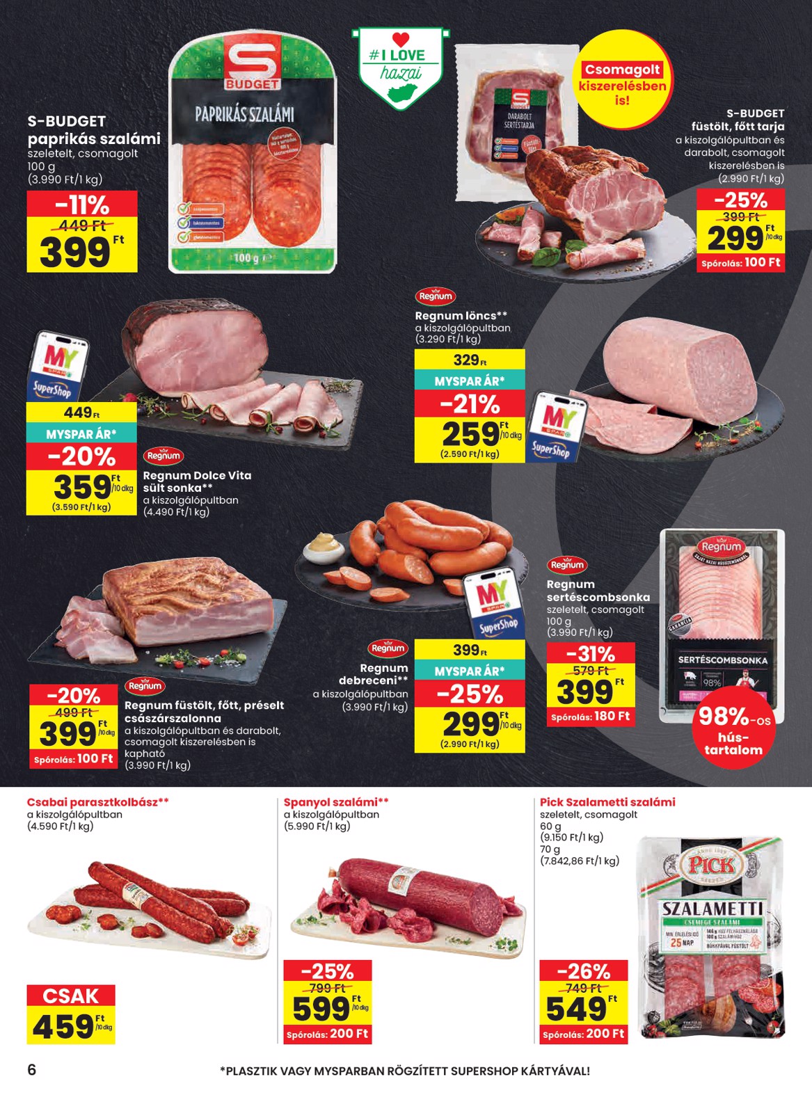 spar - SPAR hirdetmény a következő hétre csütörtöktől 2026.10.15.-tól szerdától 2026.10.21.-ig - page: 6