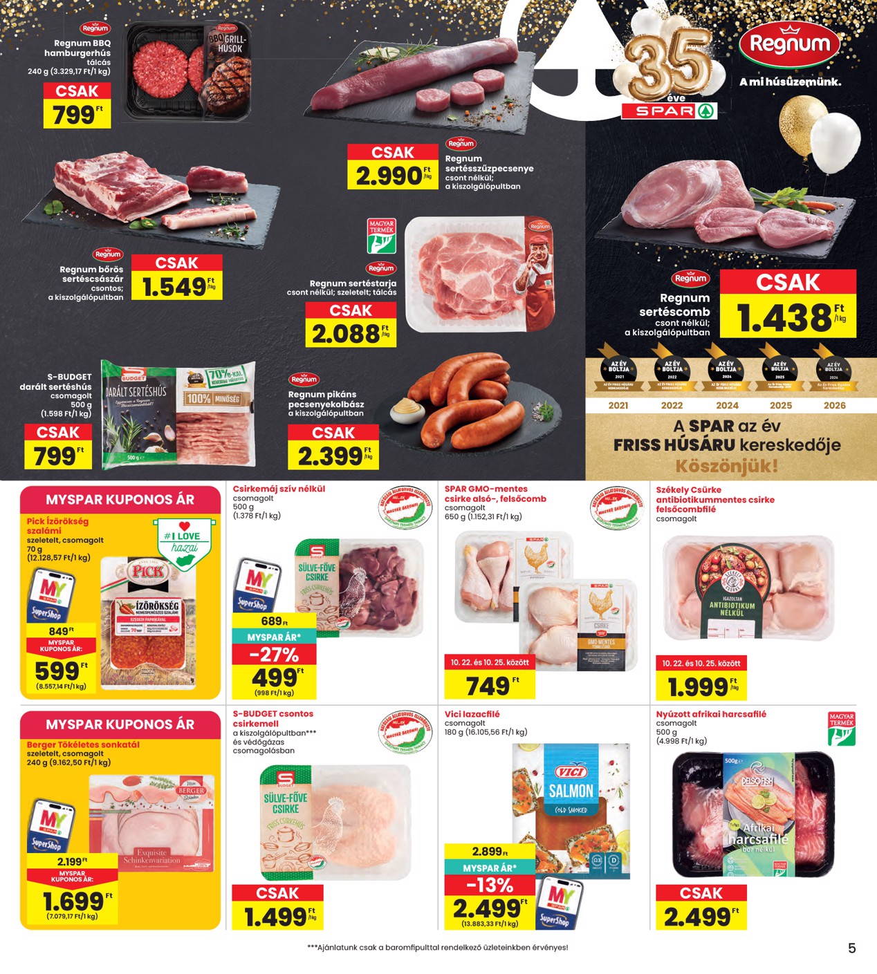 spar - INTERSPAR hirdetmény a következő hétre csütörtöktől 2026.10.22.-tól szerdától 2026.10.28.-ig - page: 5
