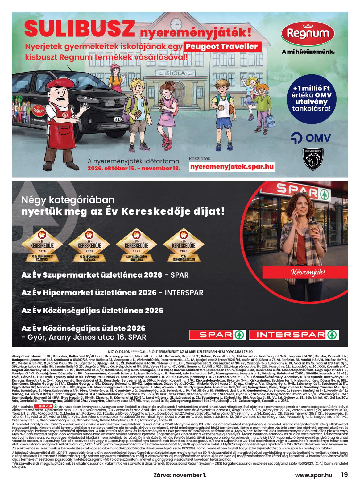 spar - SPAR hirdetmény a következő hétre csütörtöktől 2026.10.29.-tól szerdától 2026.11.04.-ig - page: 19