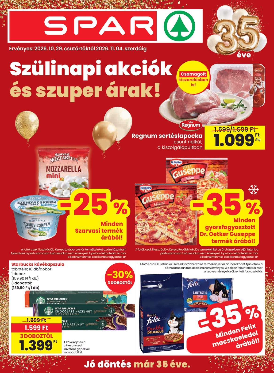 spar - SPAR hirdetmény a következő hétre csütörtöktől 2026.10.29.-tól szerdától 2026.11.04.-ig