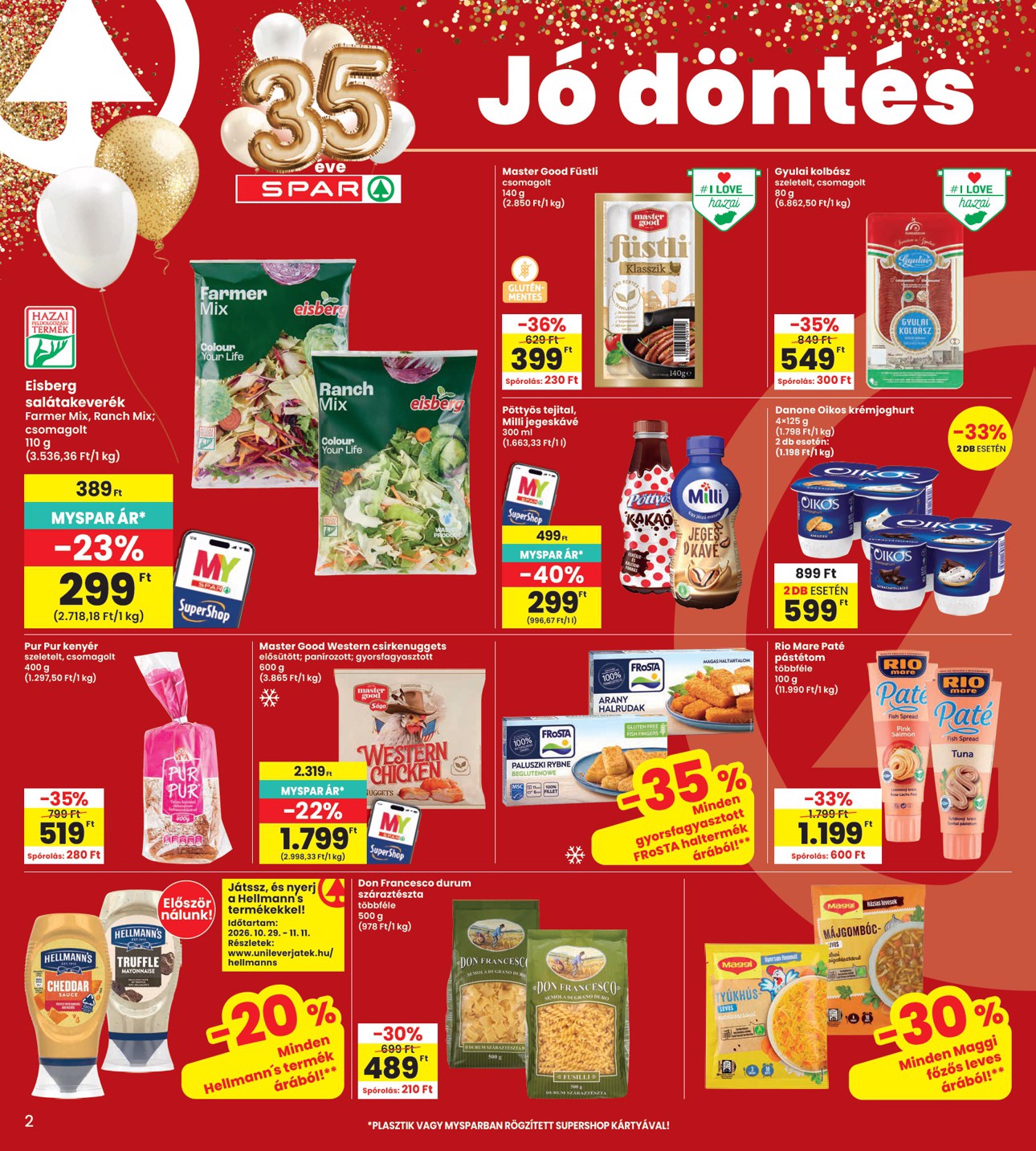 spar - INTERSPAR hirdetmény a következő hétre csütörtöktől 2026.10.29.-tól szerdától 2026.11.04.-ig - page: 2