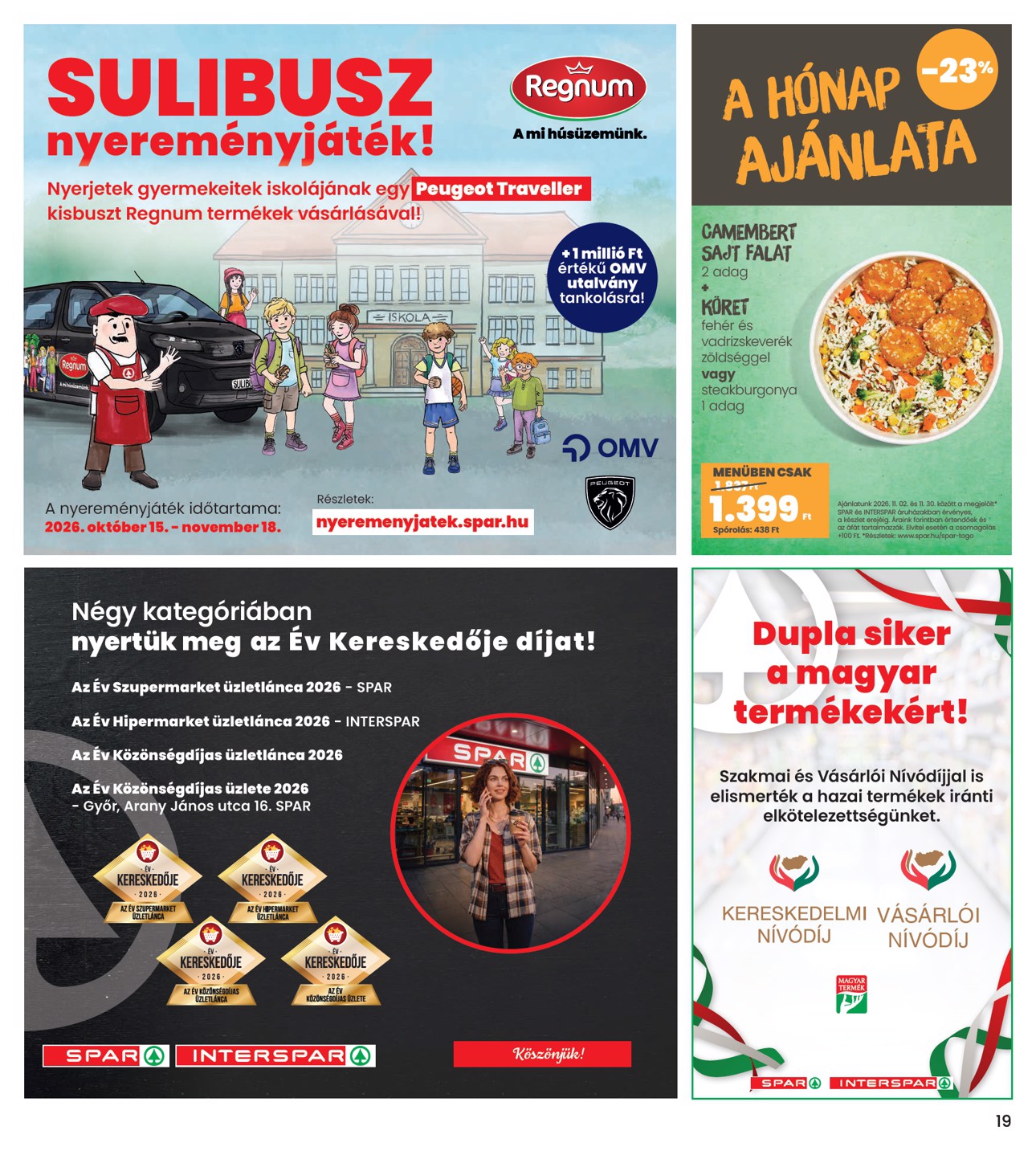 spar - INTERSPAR hirdetmény a következő hétre csütörtöktől 2026.10.29.-tól szerdától 2026.11.04.-ig - page: 19