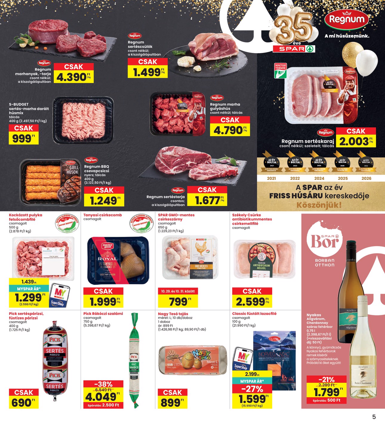 spar - INTERSPAR hirdetmény a következő hétre csütörtöktől 2026.10.29.-tól szerdától 2026.11.04.-ig - page: 5