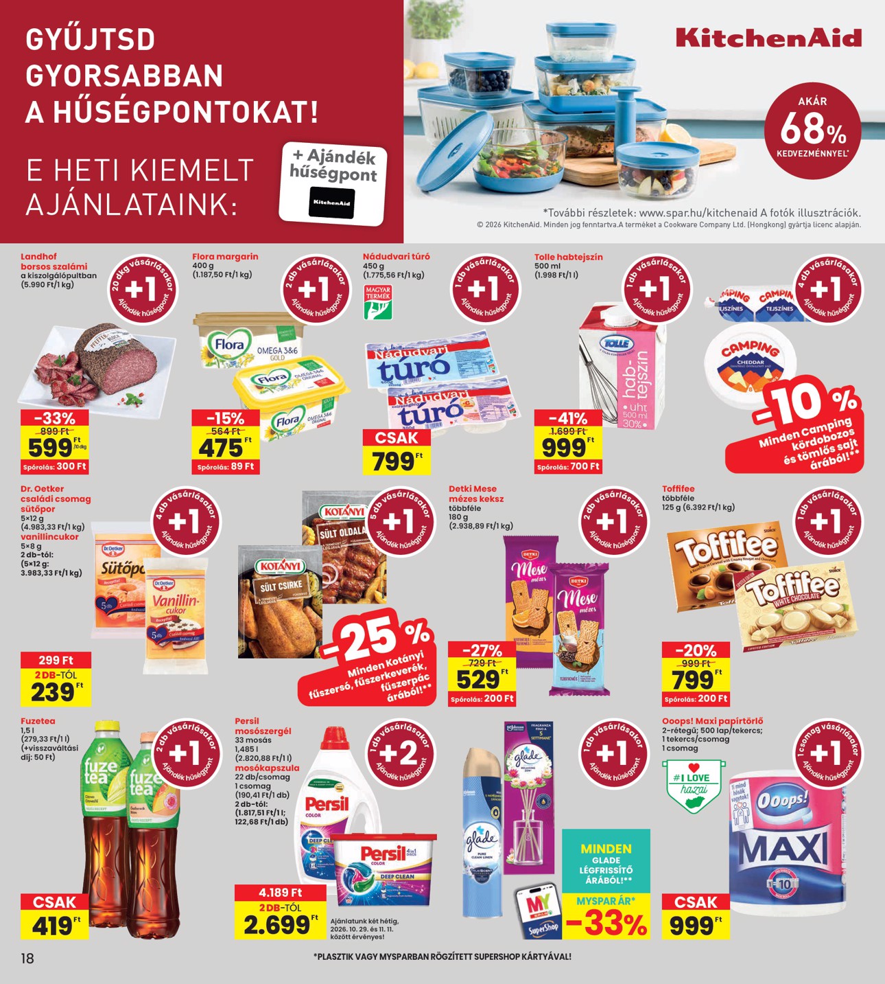 spar - INTERSPAR hirdetmény a következő hétre csütörtöktől 2026.10.29.-tól szerdától 2026.11.04.-ig - page: 18