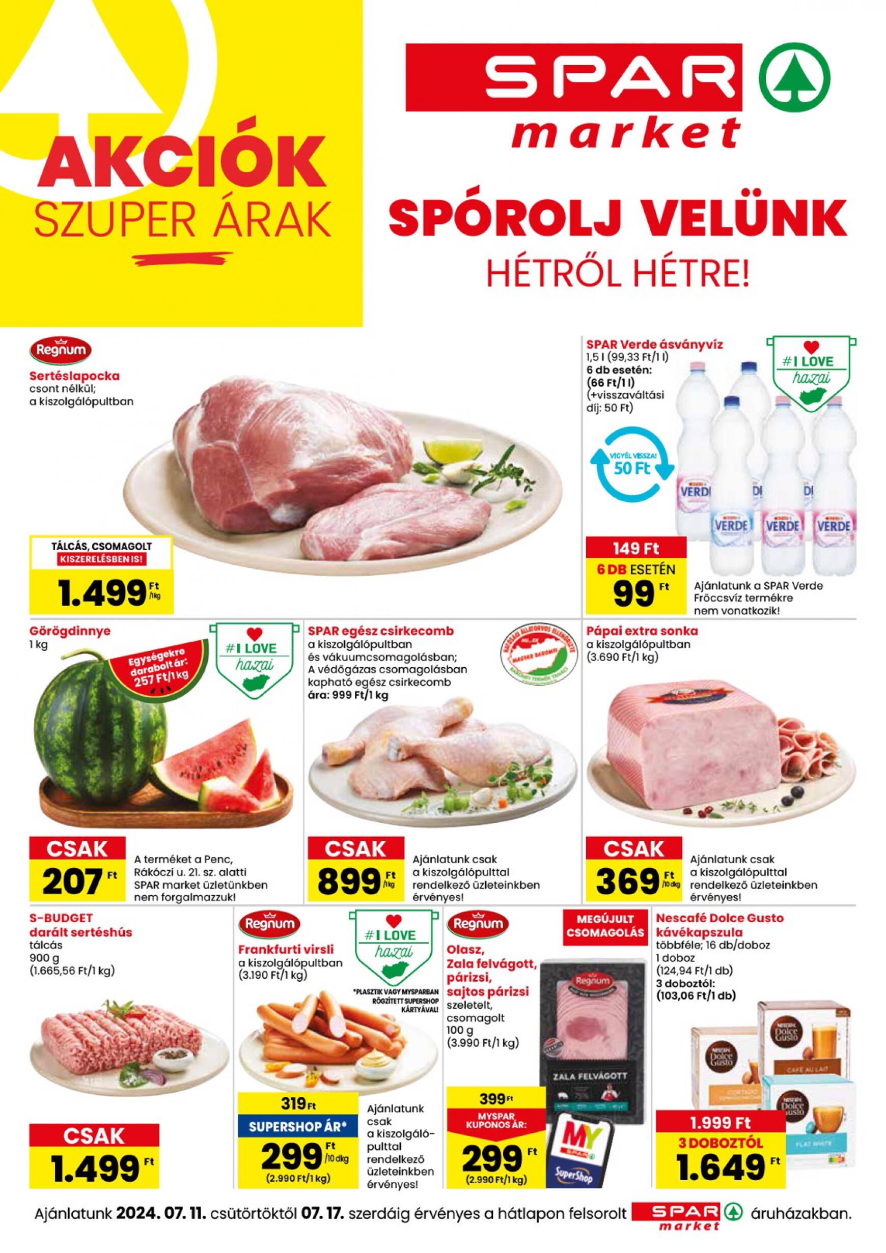 spar - Aktuális újság SPAR - market 07.11. - 07.17. - page: 1