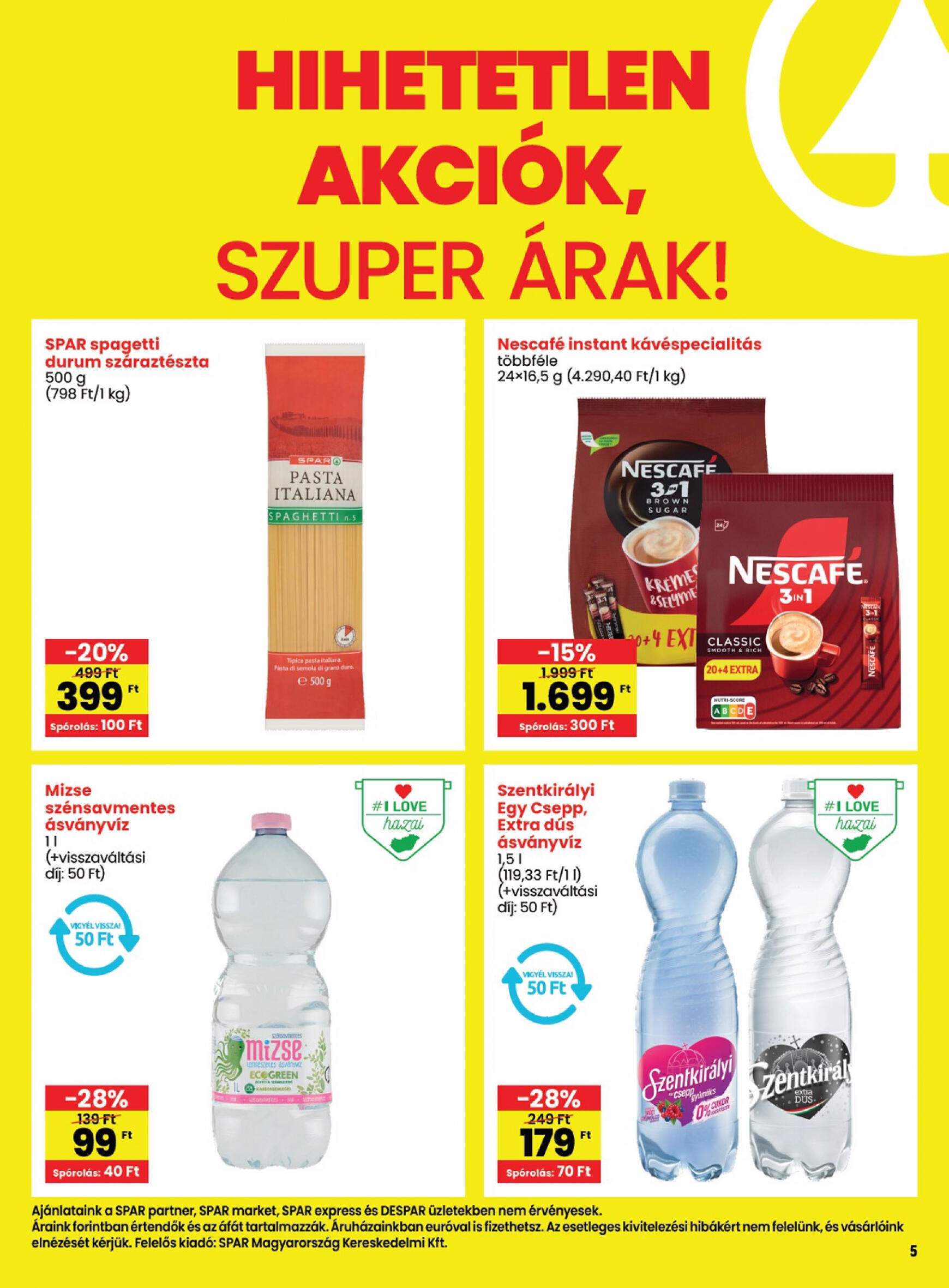 spar - Aktuális újság SPAR - Hihetetlen akciók 07.25. - 07.31. - page: 5