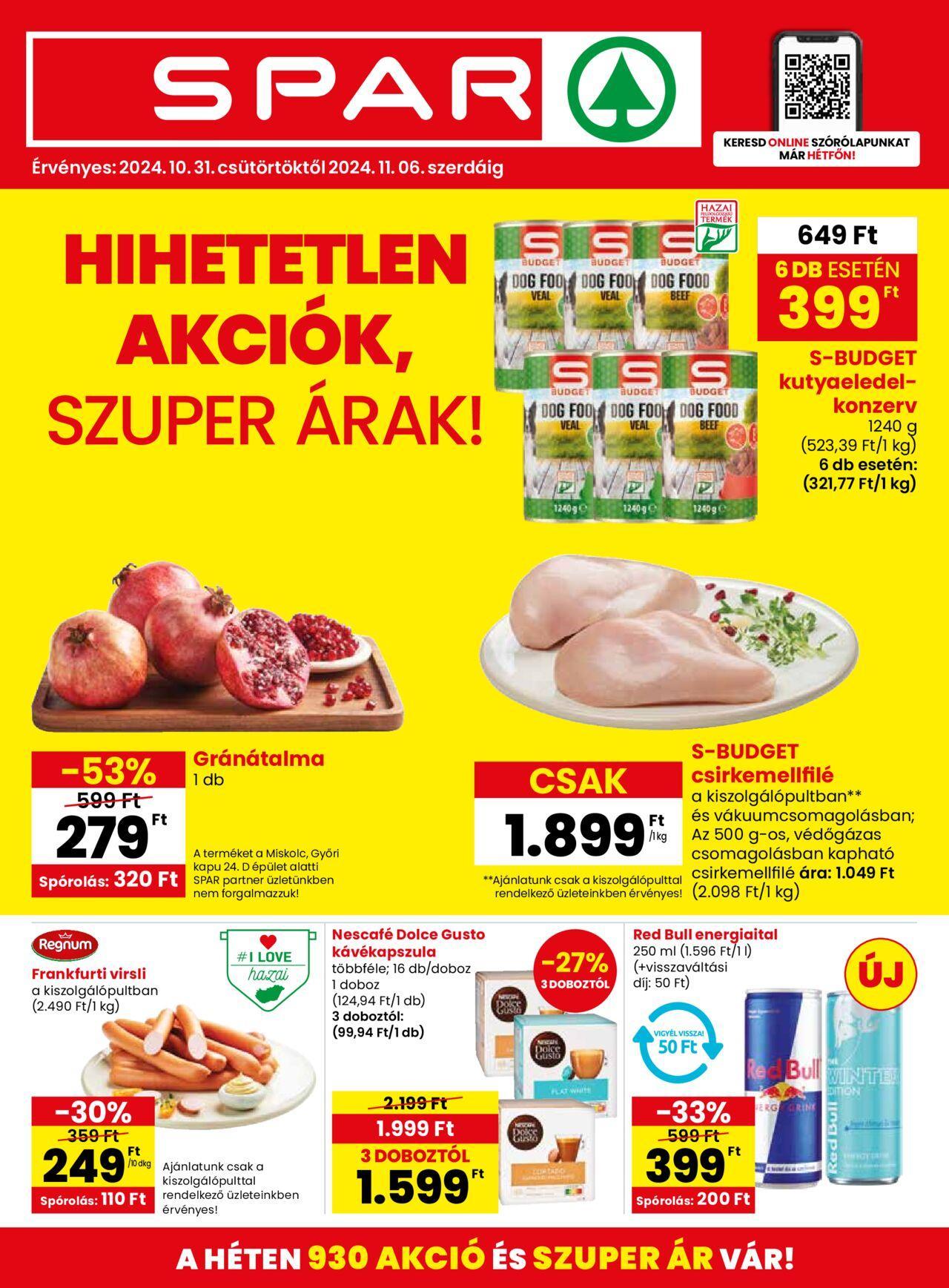 spar - Akciós újság új Spar 2024.10.31. - 2024.11.06.