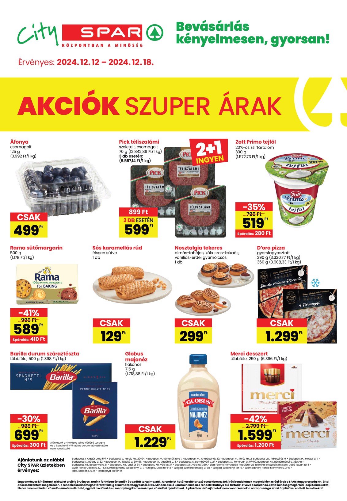 spar - City SPAR akciós újság, érvényes 12.12. - 12.18.