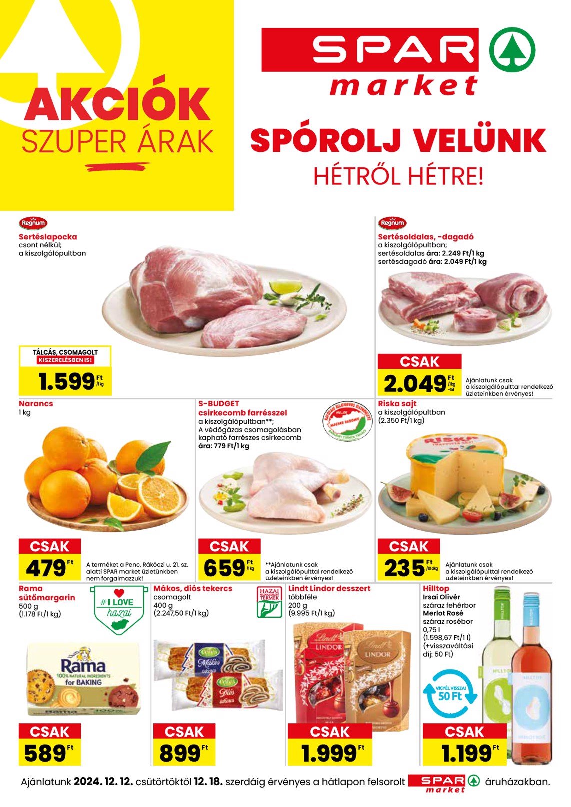 spar - SPAR market akciós újság, érvényes 12.12. - 12.18.