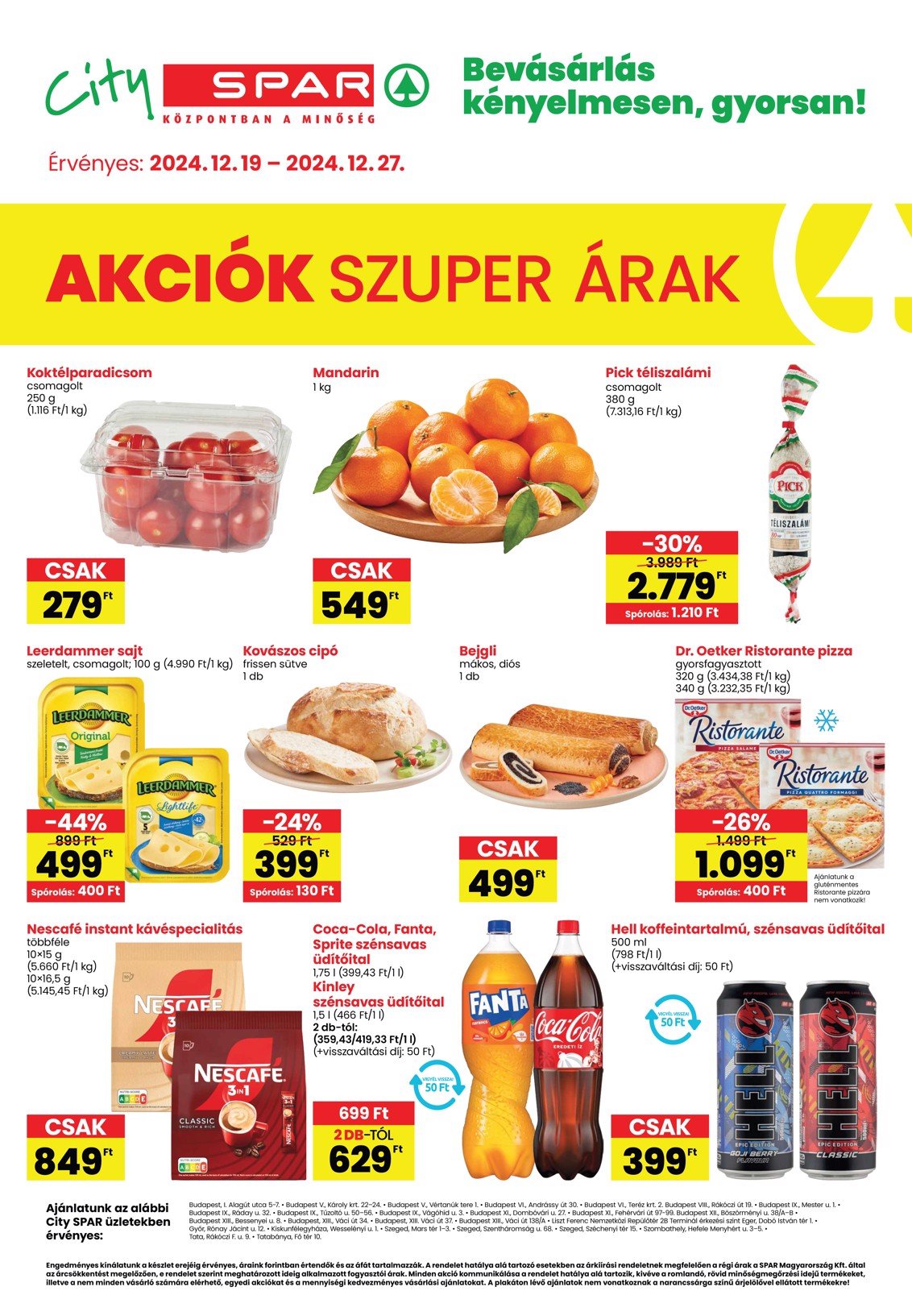 spar - City SPAR akciós újság, érvényes 12.19. - 12.27.