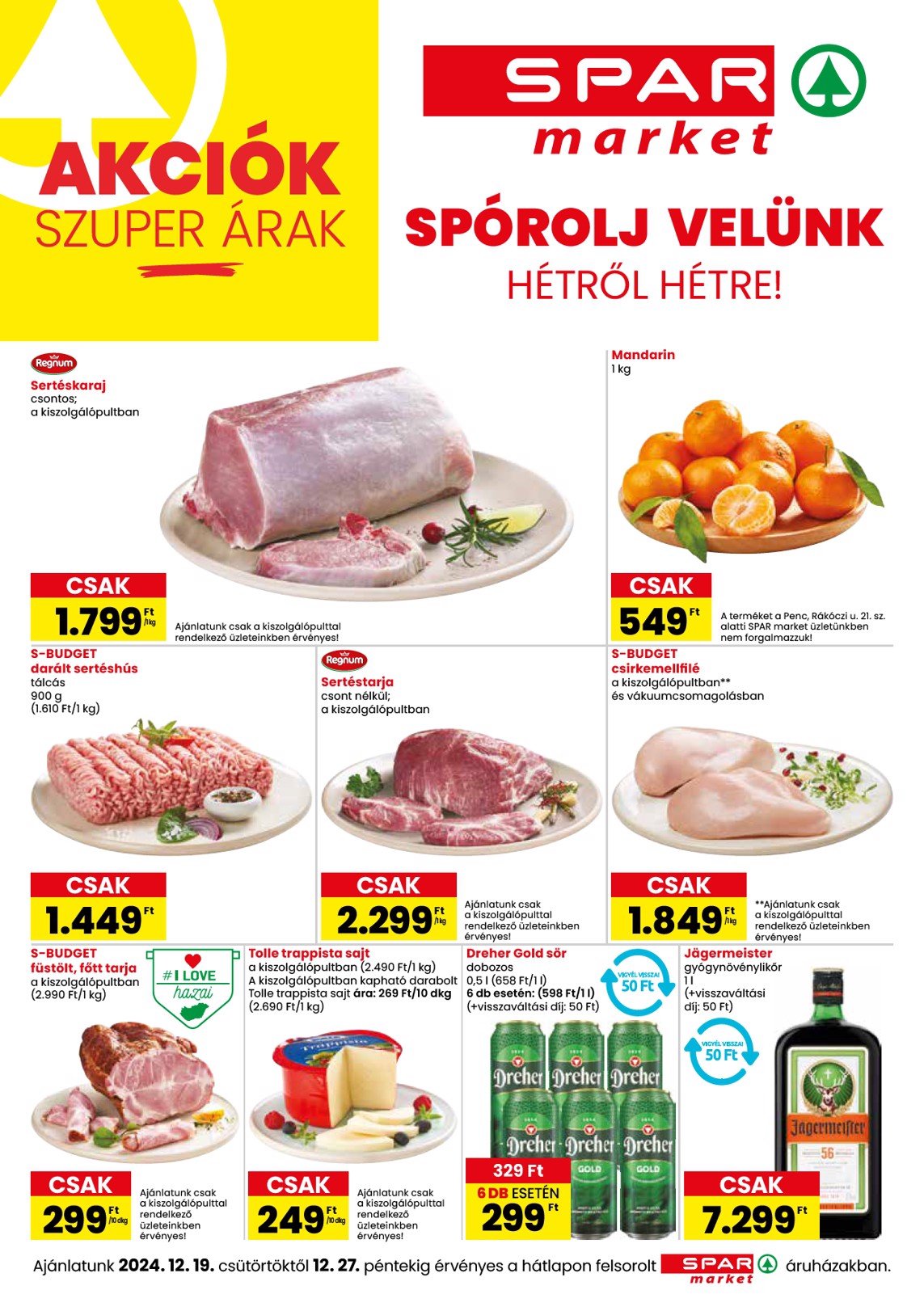 spar - SPAR - Market akciós újság, érvényes 12.19. - 12.27.