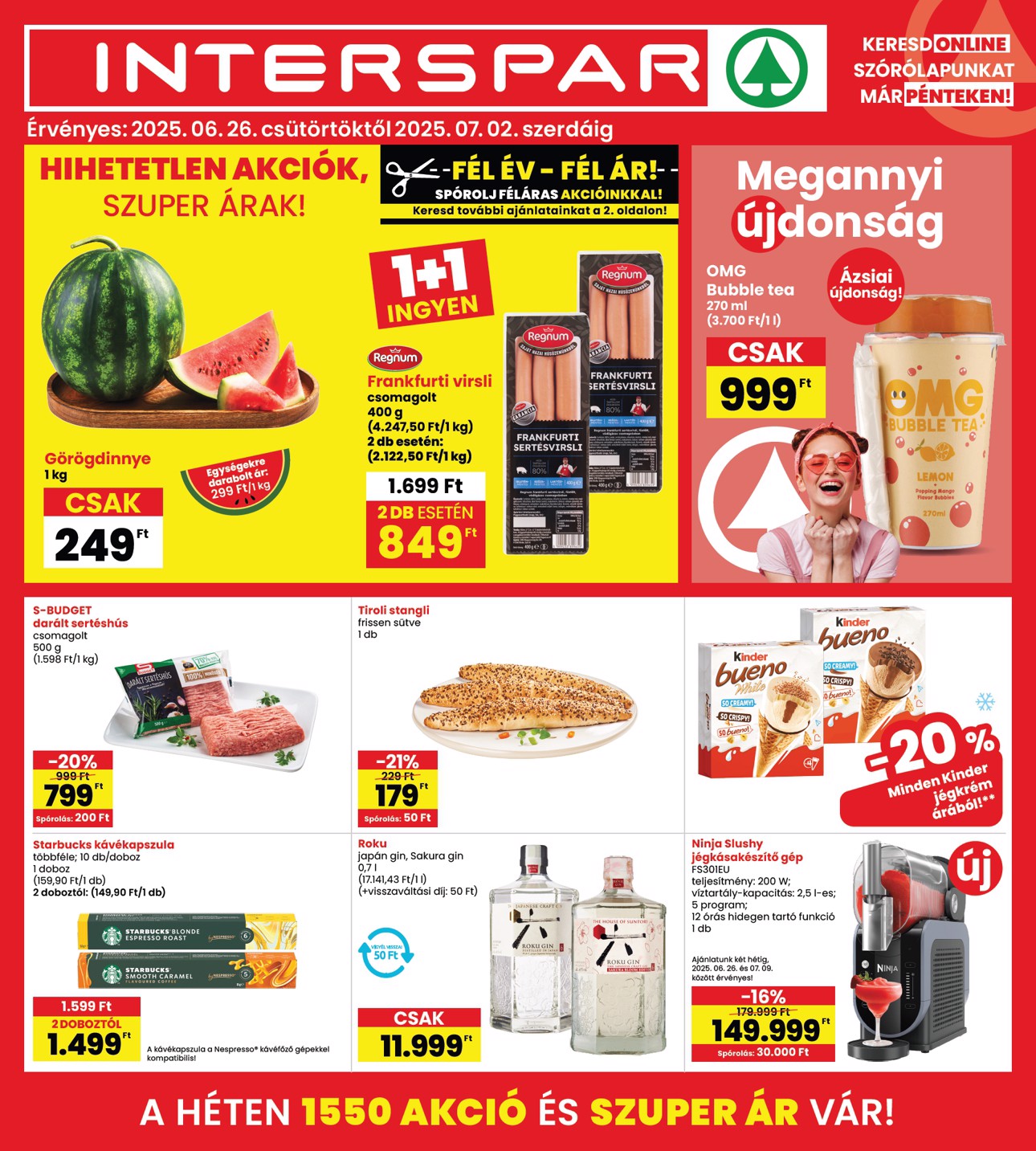 spar - INTERSPAR akciós újság, érvényes 06.26. - 07.02.