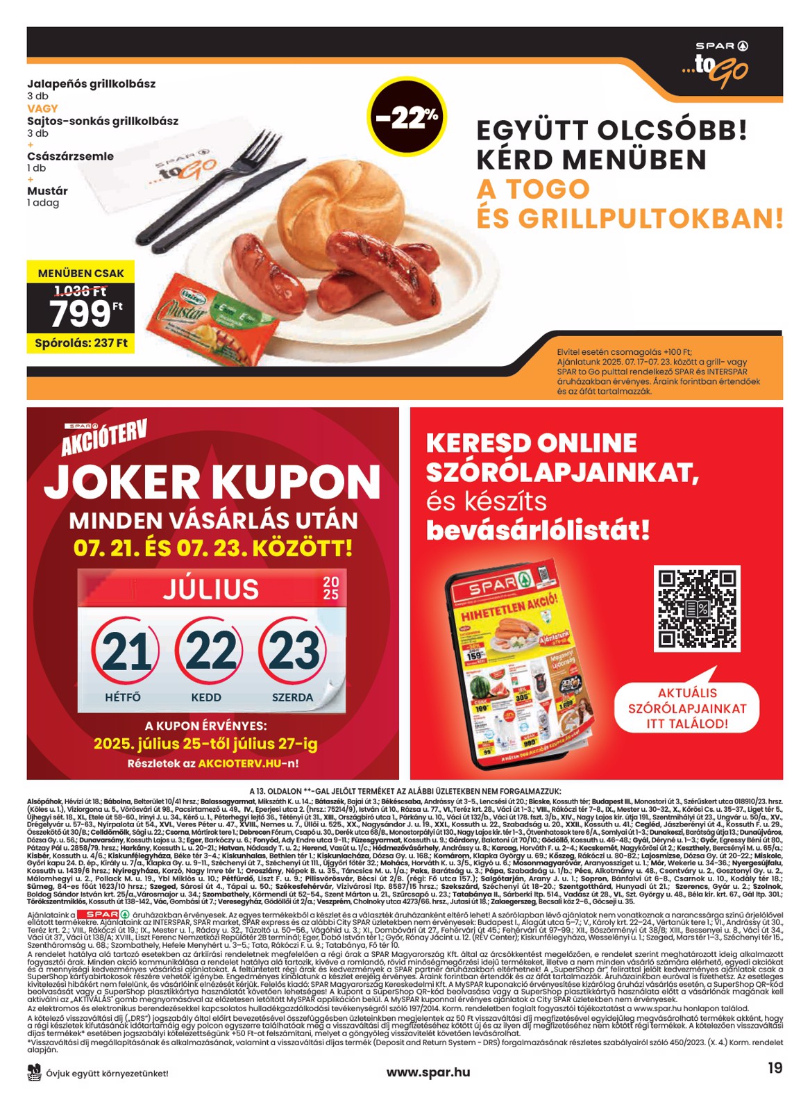 spar - SPAR akciós újság, érvényes 07.17. - 07.23. - page: 19