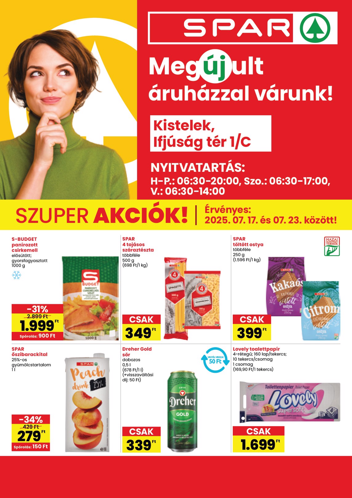 spar - SPAR - Kistelek üzlet megújulás akciós újság, érvényes 07.17. - 07.23.