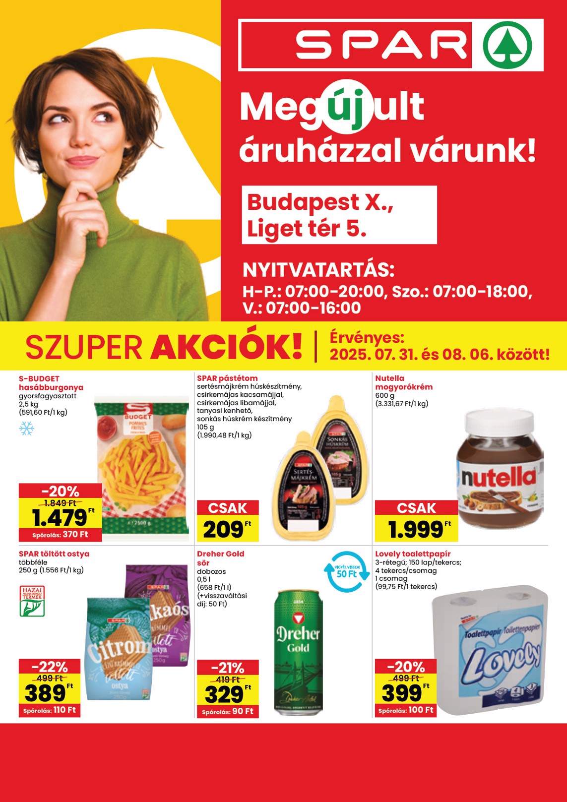 spar - SPAR - BP Liget tér megújulás akciós újság, érvényes 07.31. - 08.06.