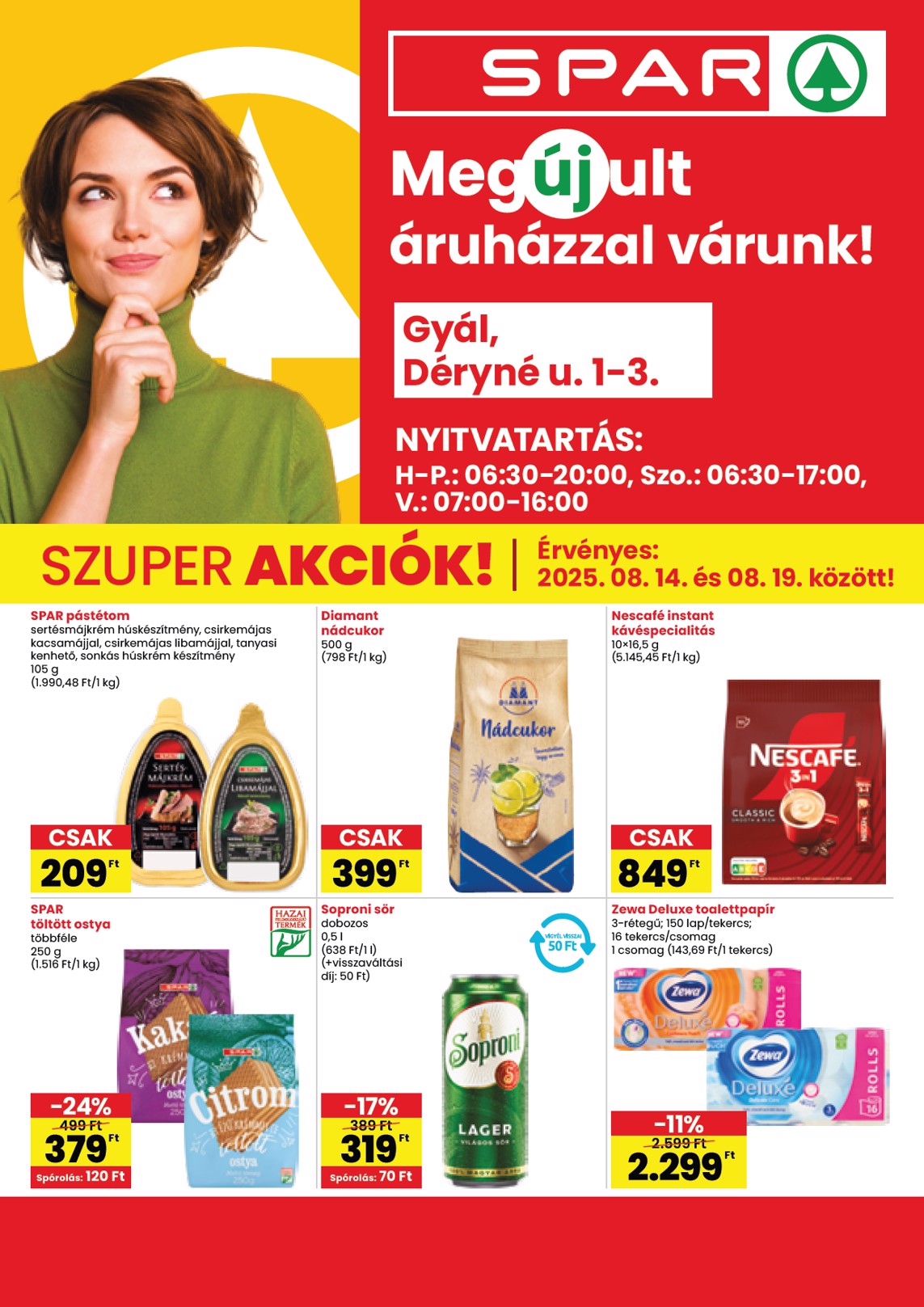 spar - SPAR - Gyál megújulás akciós újság, érvényes 08.14. - 08.19.