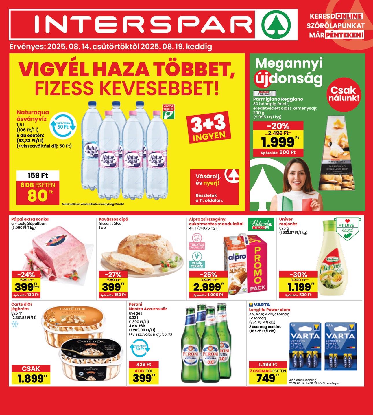 spar - INTERSPAR akciós újság, érvényes 08.14. - 08.19.