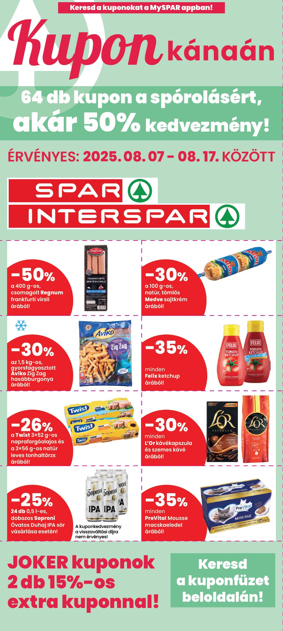 spar - SPAR - Kupon Kánaán kuponfüzet akciós újság, érvényes 08.07. - 08.17.
