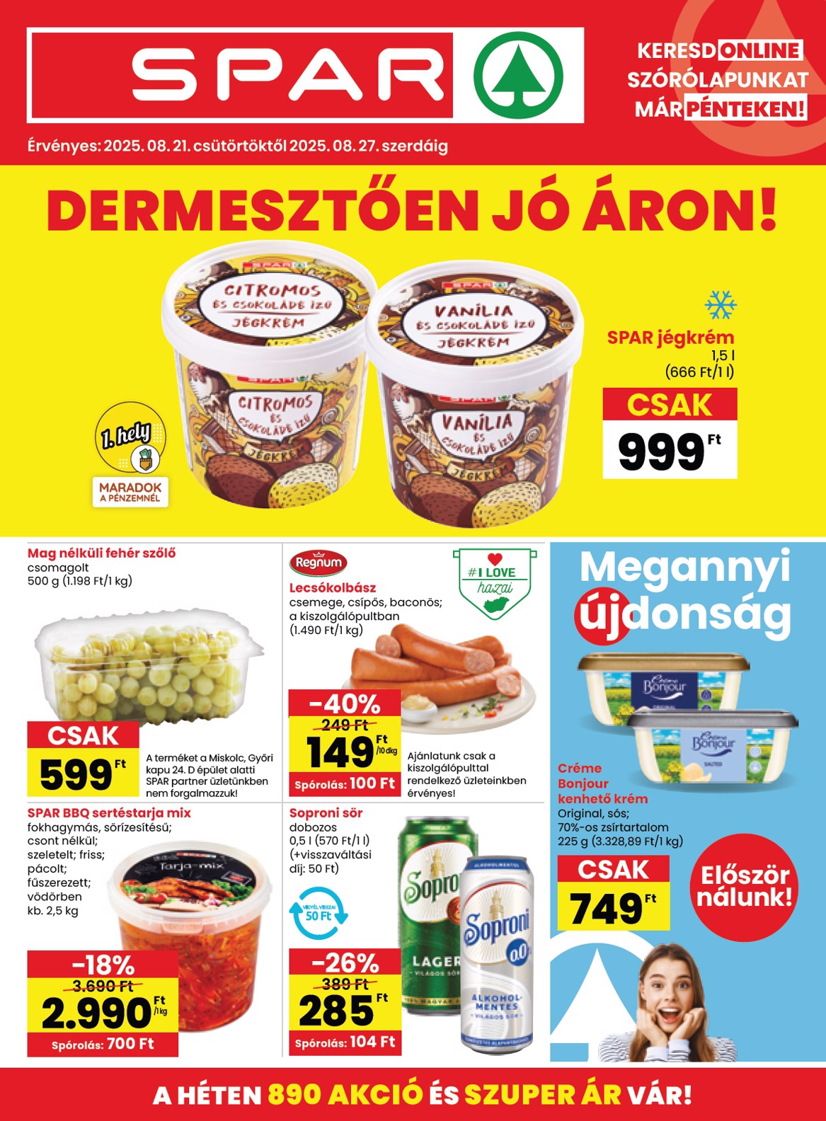 spar - SPAR akciós újság, érvényes 08.21. - 08.27.