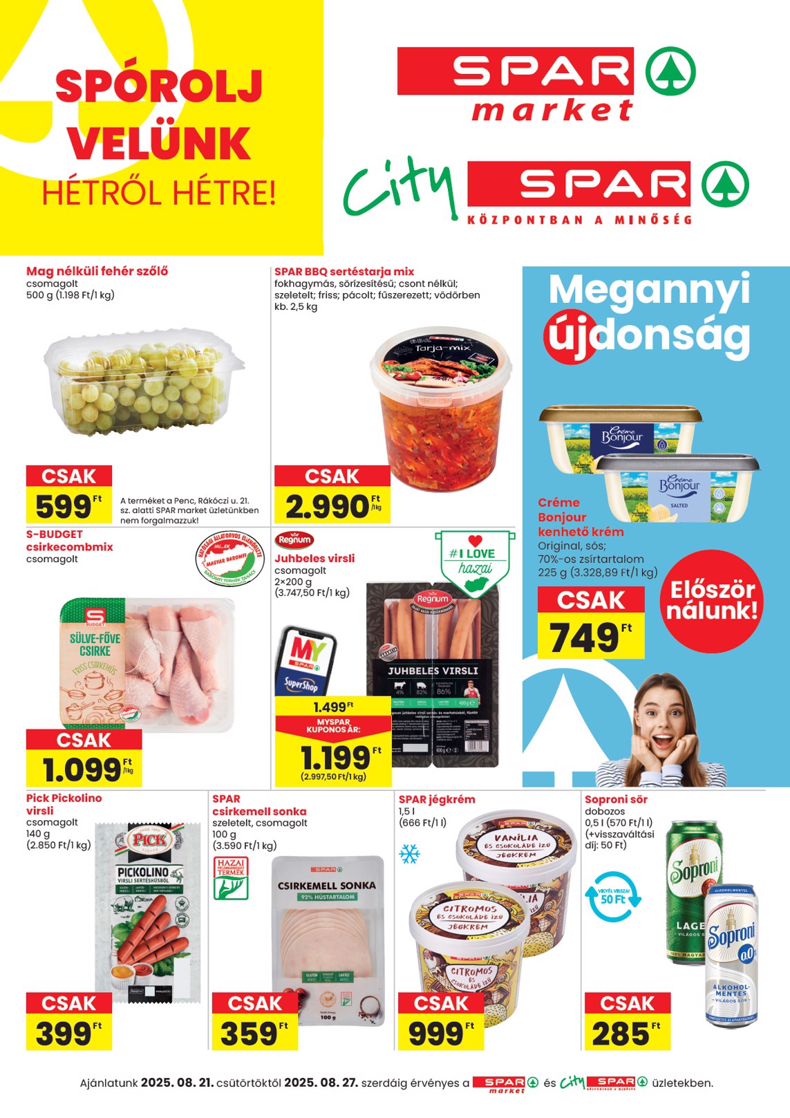 spar - SPAR - Market, City akciós újság, érvényes 08.21. - 08.27.