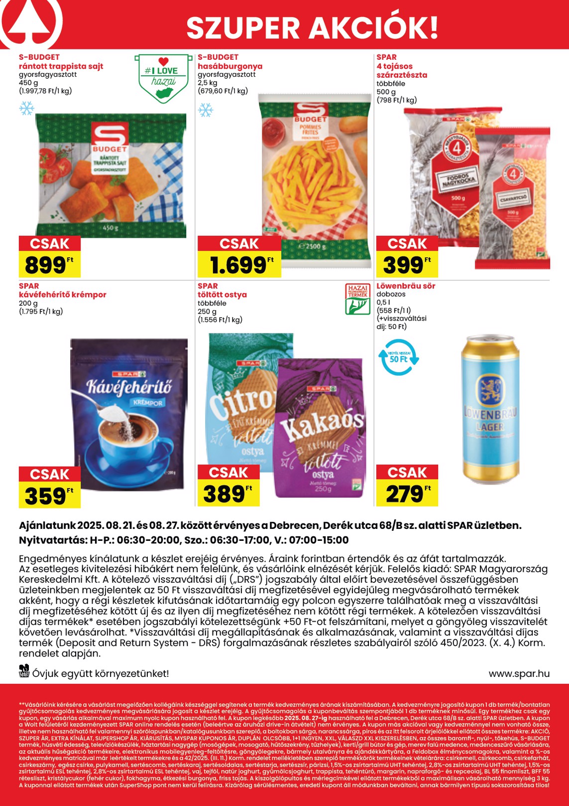 spar - SPAR - Debrecen üzlet újranyitás akciós újság, érvényes 08.21. - 08.27. - page: 2