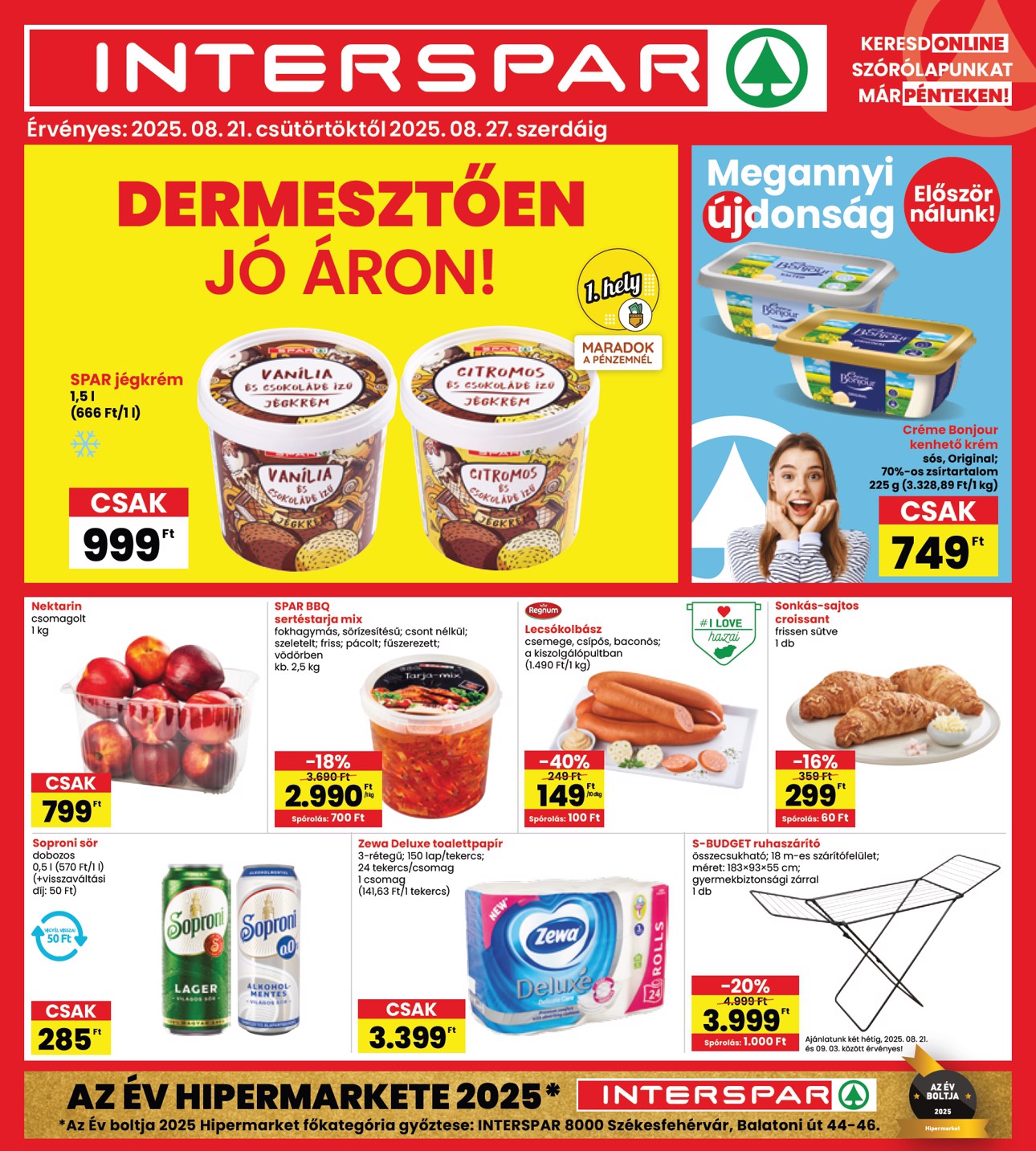 spar - INTERSPAR akciós újság, érvényes 08.21. - 08.27.
