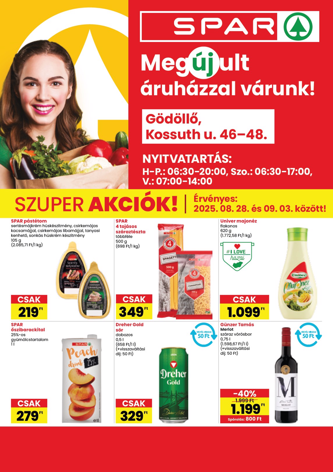 spar - SPAR - Gödöllő üzlet megújulás akciós újság, érvényes 08.28. - 09.03.