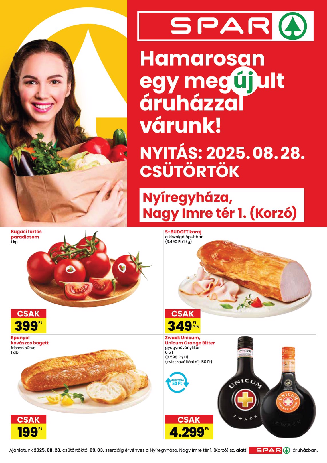 spar - SPAR - Nyíregyháza üzlet megújulás akciós újság, érvényes 08.28. - 09.03. - page: 1